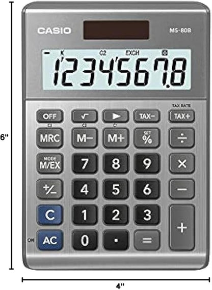 Casio MS-80B Standard Function Desktop Calculator Silver - Image 2
