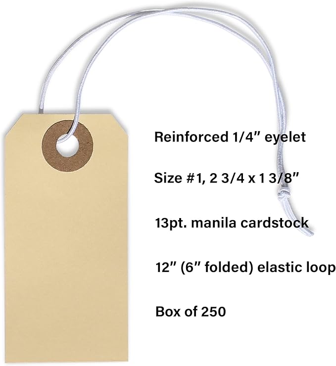 Manila Tags With Elastic String - Image 3