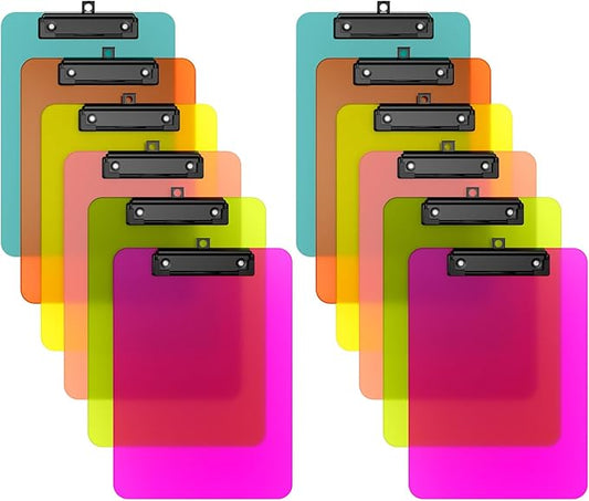 Zoenley A4 Plastic Clipboard Set of 12, Dark Colorful12.5 x 9" Letter Size by Unknown