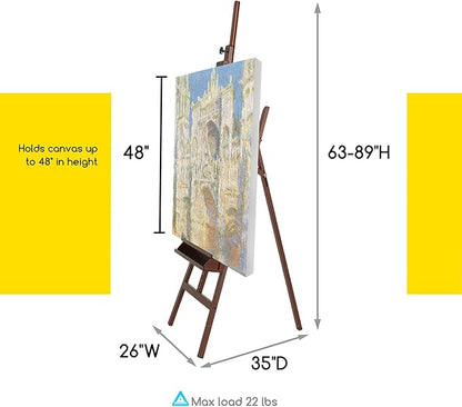MEEDEN Large Painters Easel Adjustable Solid Beech Wood Artist Easel, Studio - Image 2
