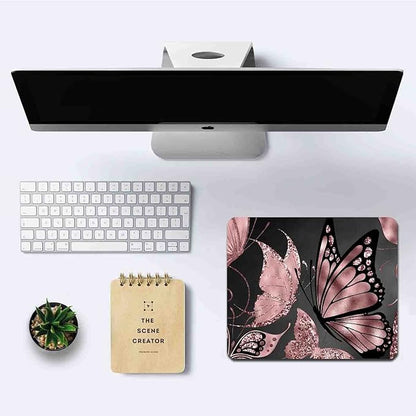 IMAYONDIA Mouse Pad, Rose Gold Butterfly Mouse Pad, Non-Slip Rubber Base - Image 6