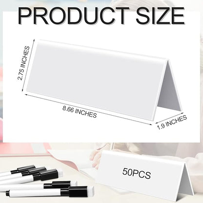 Fainne 50 Sets Dry Erase Name Tent Cards - Image 2