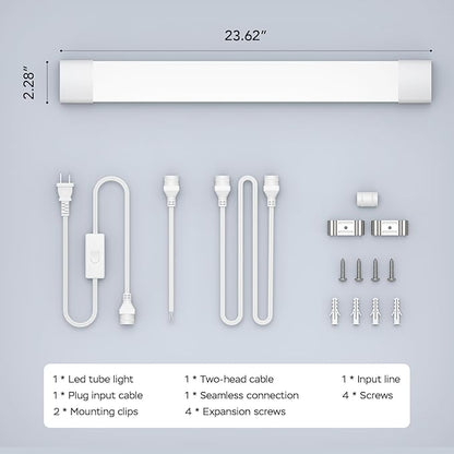 Modlicht LED Shop Light Fixture, 2FT Linkable 18W Plug in Wall Light, 5000K - Image 8