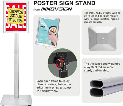 INNOVSIGN 3Packs Heavy Duty Adjustable Pedestal Poster Sign Stand, 8.5x11 - Image 2