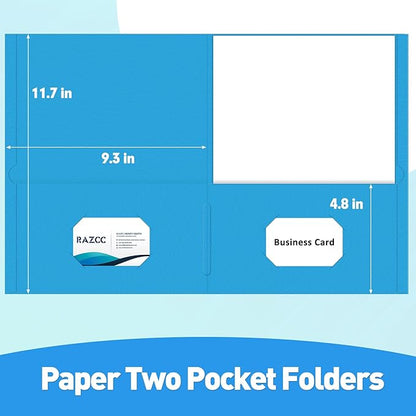 Two Pocket Folders, RAZCC 100 Pack File Folders - Image 2