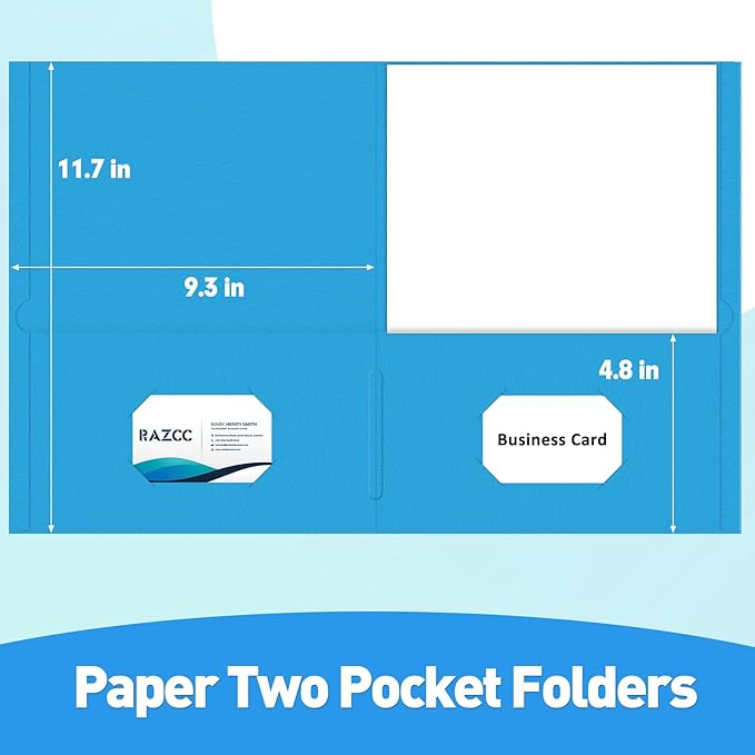 Two Pocket Folders, RAZCC 50 Pack File Folders - Image 2