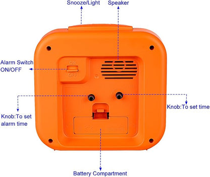 Tinload 5.5" Large Analog Alarm Clock • Silent Non Ticking • Gentle Wake • Beep - Image 5