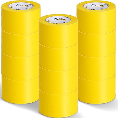 Oleitodh 12 Rolls Yellow Painters Tape Bulk 3 inch x 60 Yards, Painters Masking by Oleitodh