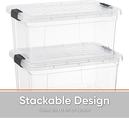Superio Storage Bins with Lids- 4 Pack, 1.85 Qt Clear Boxes - Image 3