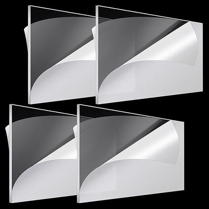 Roowest 4 Pcs 24 x 48 Inch, 1/4 Inch Thick Clear Acrylic Plexiglass Sheets by Roowest