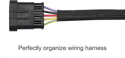 25ft - 1/4 inch PET Expandable Braided Sleeving – Black – Alex Tech Braided - Image 3