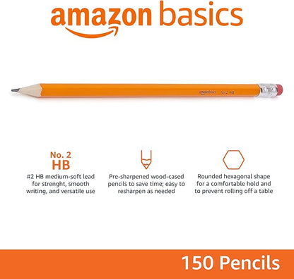 Amazon Basics Wood-Cased #2 Pencils, Pre-sharpened, HB Lead Bulk Box - Image 2