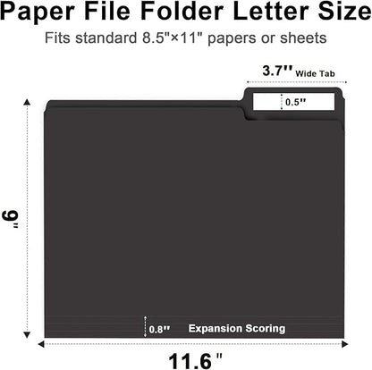 File Folder, RAZCC 100 Pack 1/3 Cut Tab File Folders Letter Size, Folders - Image 2