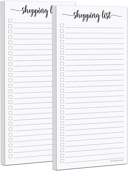 321Done 2-Pack Slim Shopping List Notepad, Made in USA by 321Done