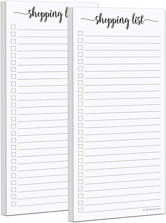 321Done 2-Pack Slim Shopping List Notepad, Made in USA by 321Done