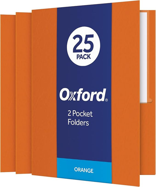 Oxford Twin-Pocket Folders, Textured Paper, Letter Size, Holds 100 Sheets by Oxford