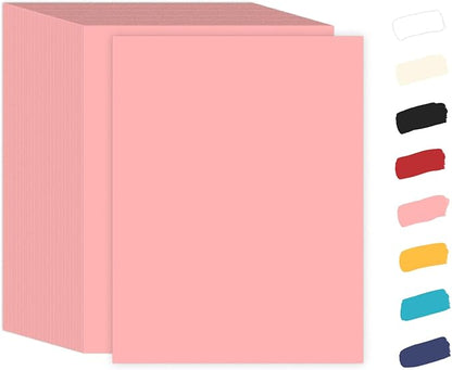 100 Sheets Pink Cardstock 8.5 x 11 65lb Paper, Goefun Pink Card Stock Printer by Goefun