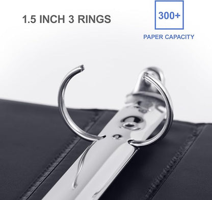 3 Ring Binder 1-1/2 Inch, ViVin Sturdy 1.5"-Round Ring Binder - Image 3