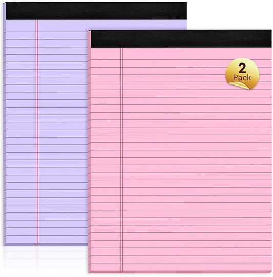 Roneky Legal Pads 8.5 x 11 Colored Note Pads, 2 Pack Notepads 8.5 x 11 Lined by NotePads