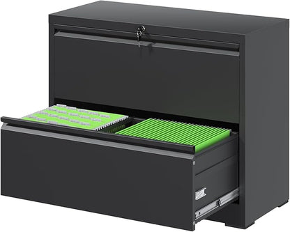 FLIXELIO File Cabinets 2 Drawer, Metal Office Storage Filing Cabinet by FLIXELIO