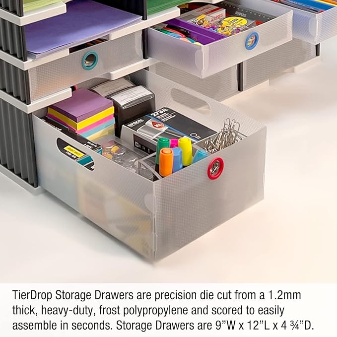 Ultimate Office TierDrop Storage Drawers Measure 9w x 12d x 4 3/4 Inches High - Image 4