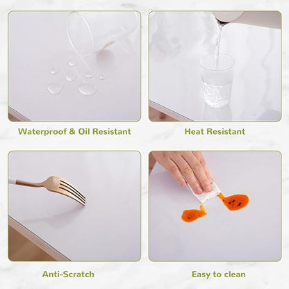 Eisdroma 46 x 46 Inch Clear Table Cover Protector, 1.5mm Plastic Table Cover - Image 4