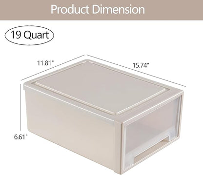Buyitt 4-Pack 19 Quart Stacking Drawer, Stackable Modular Plastic Drawers - Image 3