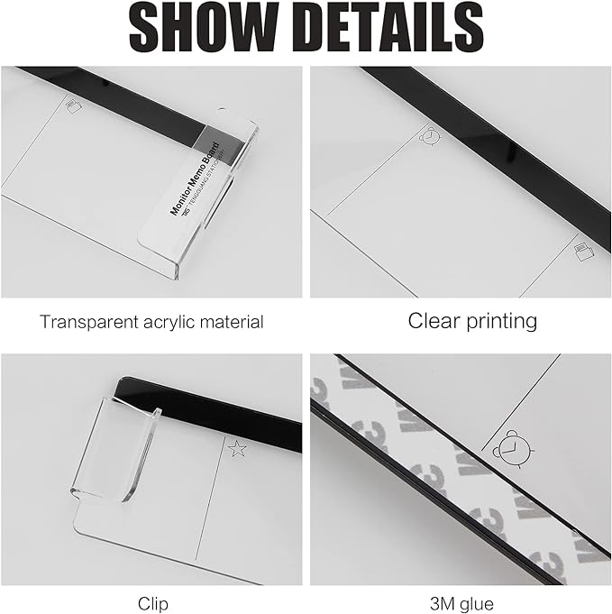 2pcs Office Desk Accessories Monitor Memo Board Computer Message Board Office - Image 2