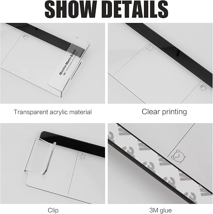Office Desk Accessories 2pcs Multifunction Computer Monitor Memo Board - Image 4