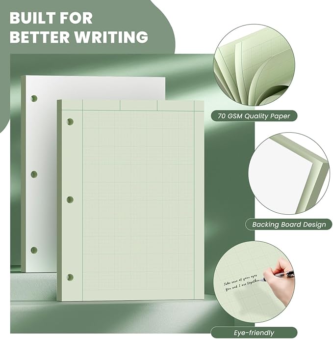 Engineering Computation Pad, 6 Pack Engineering Paper 8.5 x 11, 5x5 Quad Ruled - Image 3