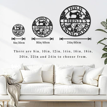 Personalized Metal Sewing Sign Wall Art Custom Sewing Room Name Signs Mother's - Image 5