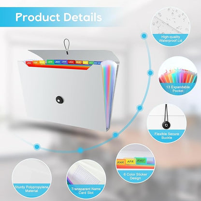 Accordion File Organizer, Expanding File Folder - Image 3