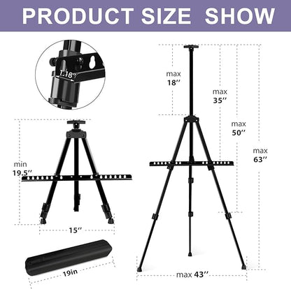 AROIC10 Pack Painting Display Easel Stand Portable Adjustable Metal Tripod - Image 3