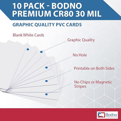 10 Pack - Bodno Premium CR80 30 Mil Graphic Quality PVC Cards - Image 2