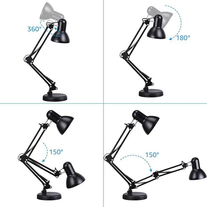 TORCHSTAR Metal Desk Lamp with Clamp, Swing Arm, Architect Adjustable Gooseneck - Image 5