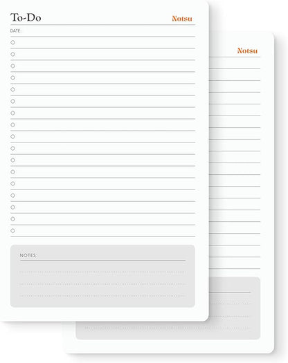 Notsu To Do List Notepad 2pk | Premium Thick Paper 120g | Daily Desk To Do List by Notsu