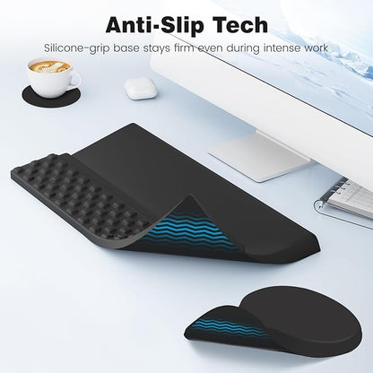 Ospelelf Ergonomic Mouse Pad and Keyboard Stand Wrist Rest Set, Memory Foam - Image 5