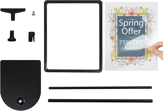 Sign Holder, Sign Stand with Adjustable Height Snap Open, Reusable Sign Holder - Image 5