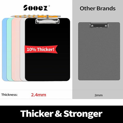 Sooez Plastic Clipboard with Pen Holder, Clip Boards 8.5x11 with Low Profile - Image 2