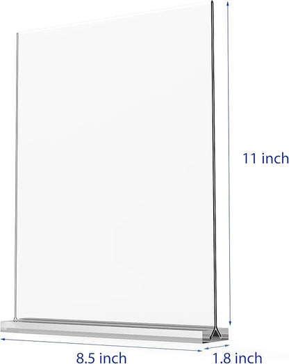 newnewshow Acrylic Sign Holder 8.5x11 Inch 6 Pack Vertical T Shape Double-Sided - Image 2