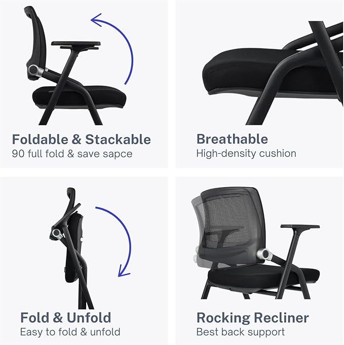 10 Pack Foldable Office Chairs - Image 4