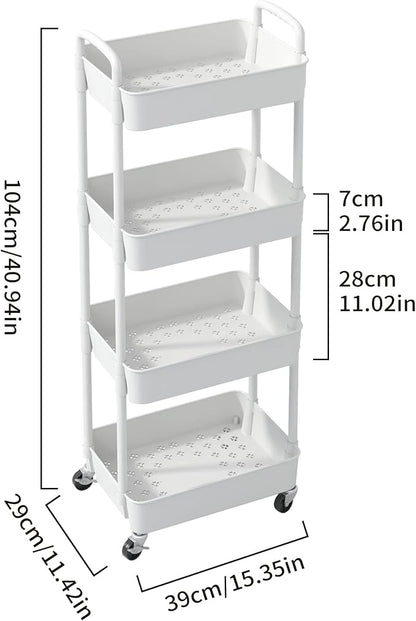 Sywhitta 4-Tier Plastic Rolling Utility Cart - Image 2