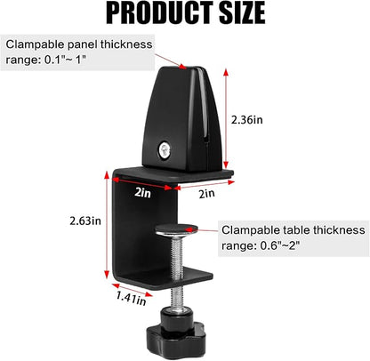 Heavy Duty Sneeze Guard Clamp For 0.1" to 1" Thick Panel, Desk Partition - Image 3