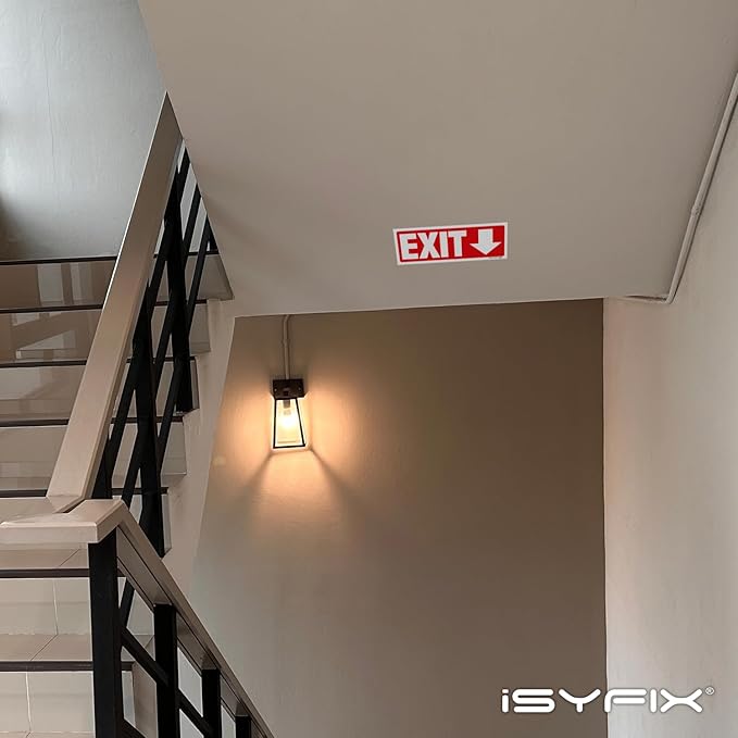 iSYFIX Exit Signs Stickers 2 Pack 12x4 Inch - Image 5
