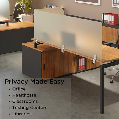 VaRoom Studio Wing Desktop Privacy Panel – Frosted Acrylic Clamp-on Desk - Image 7