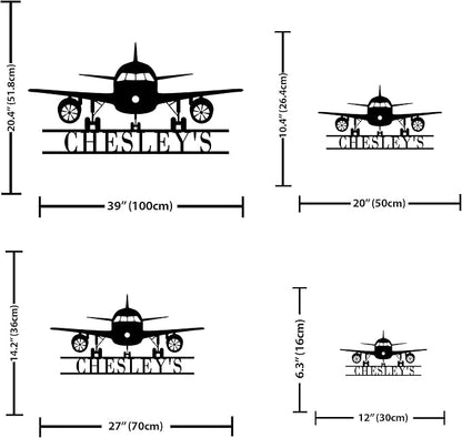 Personalized Metal Airplane Wall Art, Airplane Name Sign, Customized Pilot Name - Image 4