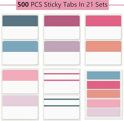ELII 500 PCS Sticky Index Tabs 2 Inch Colorful Sticky Tabs - Image 2