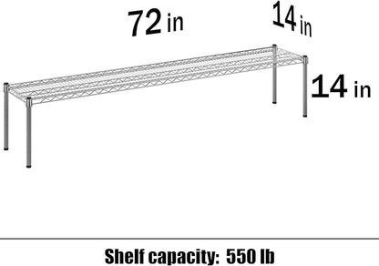 Regal Altair 14" Deep x 72" Wide x 14" Height Wire Shelving Kit | 1-Tier | NSF - Image 3