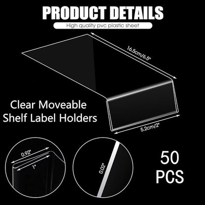 Containlol 50 Pcs Moveable Shelf Label Holders - Image 2