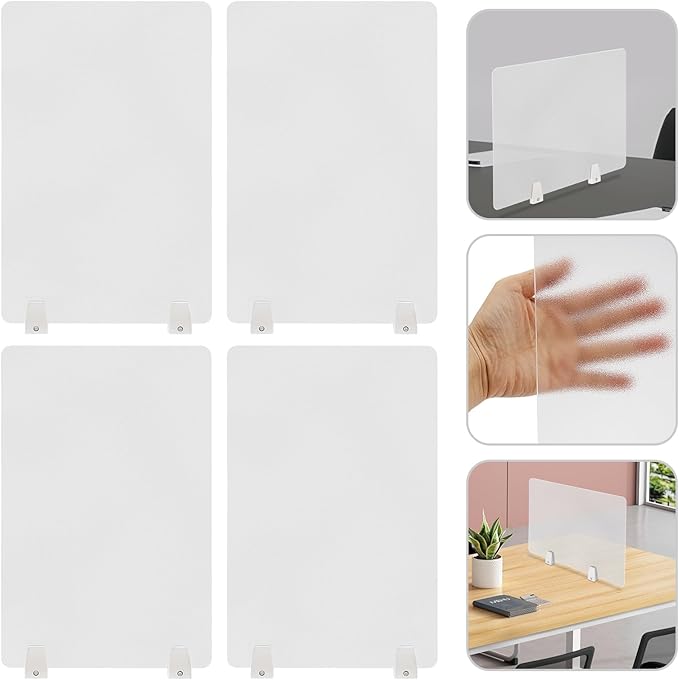 4PCS Desk Dividers Office Partitions, Privacy Desk Panel Protective, Acrylic - Image 5